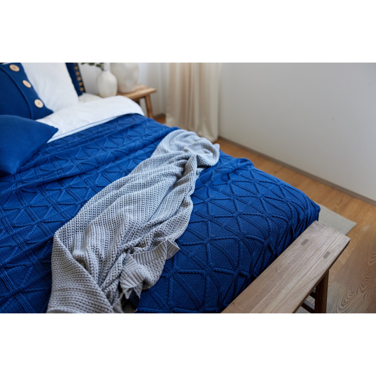 Narzuta brytyjska granatowa, 220 x 240 cm, La Manta