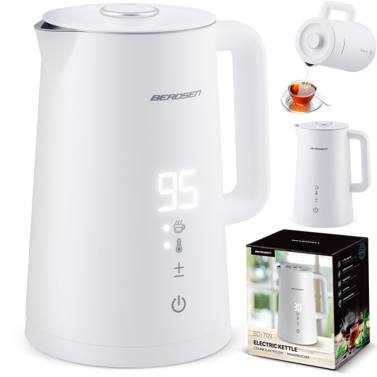 Czajnik elektryczny panel dotykowy 2200w 1,7l Berdsen