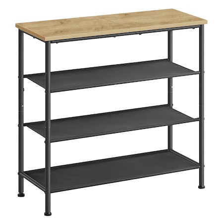 Szafka Na Buty w stylu loftowym dąb Artisan, czarny