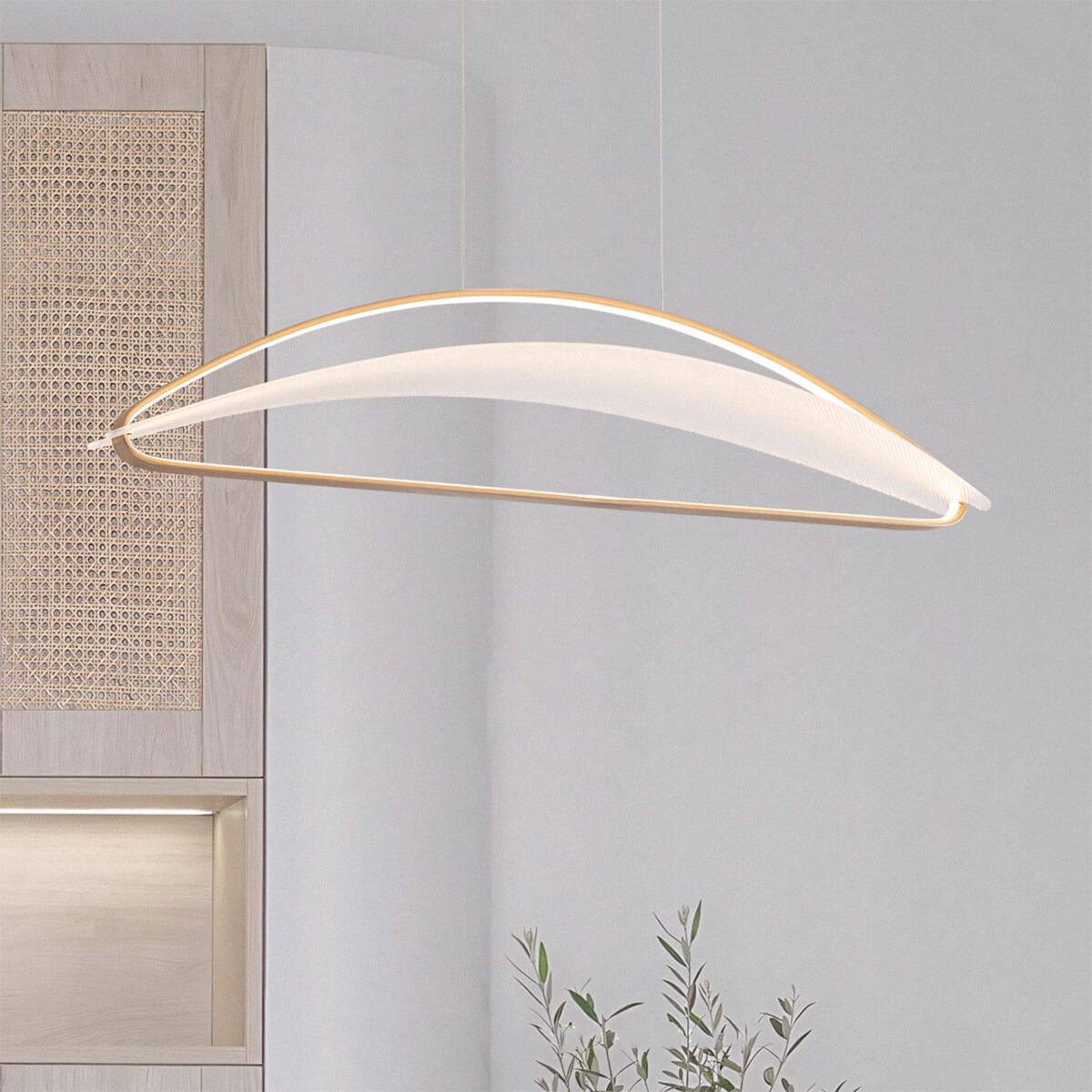 Lampa Sufitowa Wisząca G124-Cp Led Złoty, Metal, Tworzywo Sztuczne