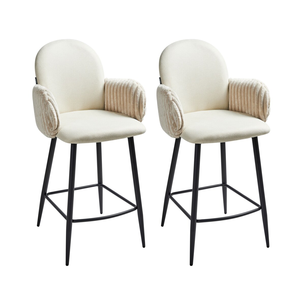 Zestaw 2 krzeseł barowych AMITY Jasnobeżowy