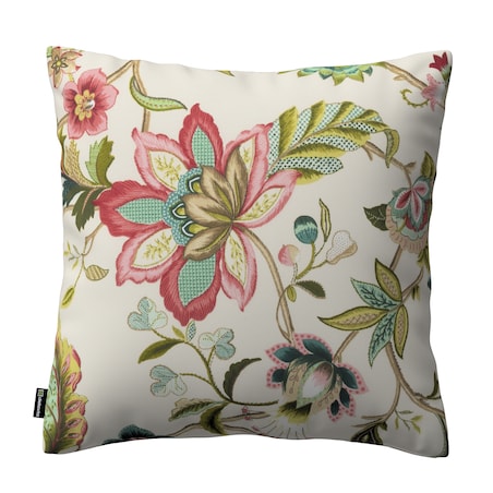 Poszewka Kinga na poduszkę 43x43 kolorowe kwiaty na jasnym tle