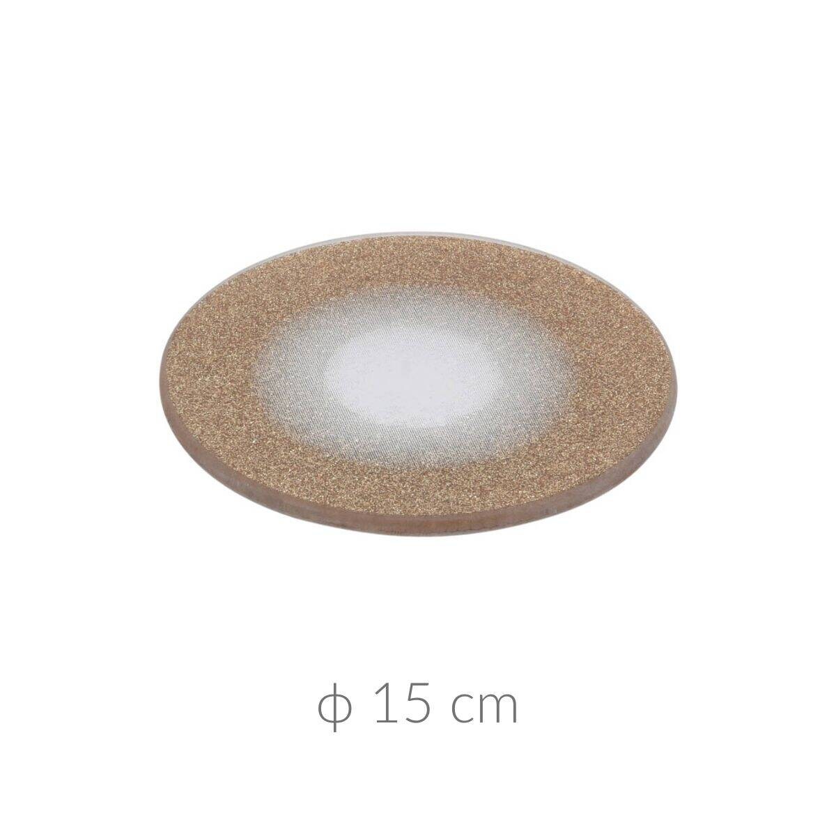 Talerz dekoracyjny, złoty brokatowy