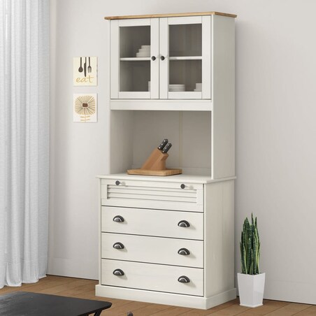 vidaXL Kredens VIGO, biały, 80x40x176 cm, lite drewno sosnowe