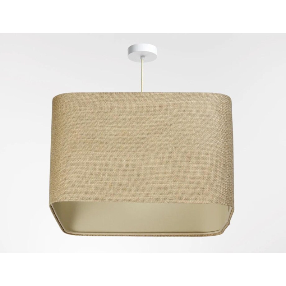 Lampa wisząca KWADRO LEN 012-40w30 jutowa/beżowa