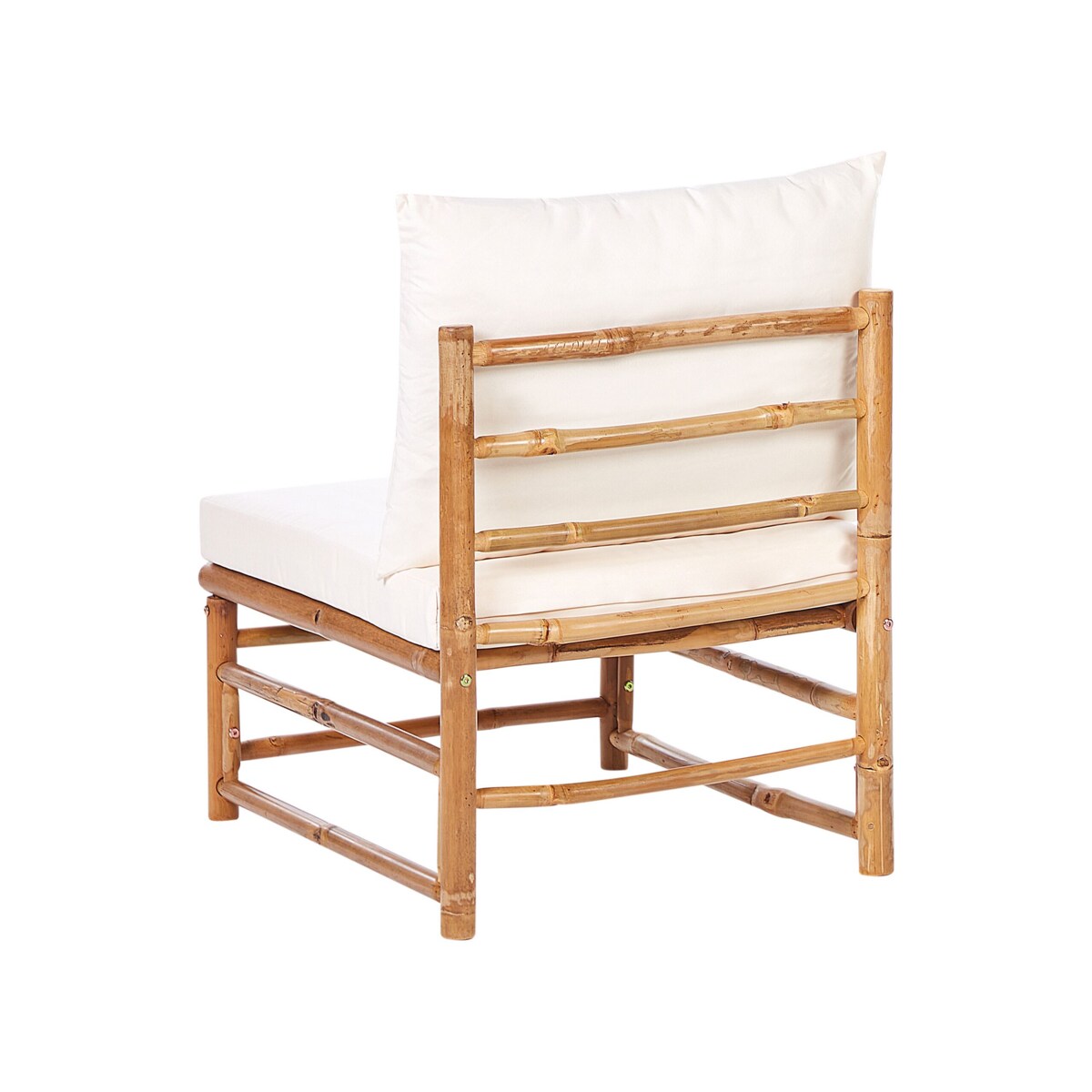 Zestaw ogrodowy narożny bambusowy 5-osobowy złamana biel CERRETO