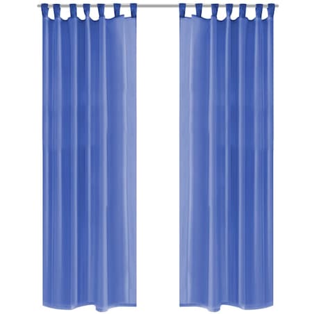 vidaXL Zasłony z woalu, 2 sztuki, 140 x 225 cm, niebieski