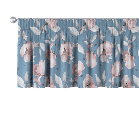 Lambrekin na taśmie marszczącej 390x40 niebiesko-różowy