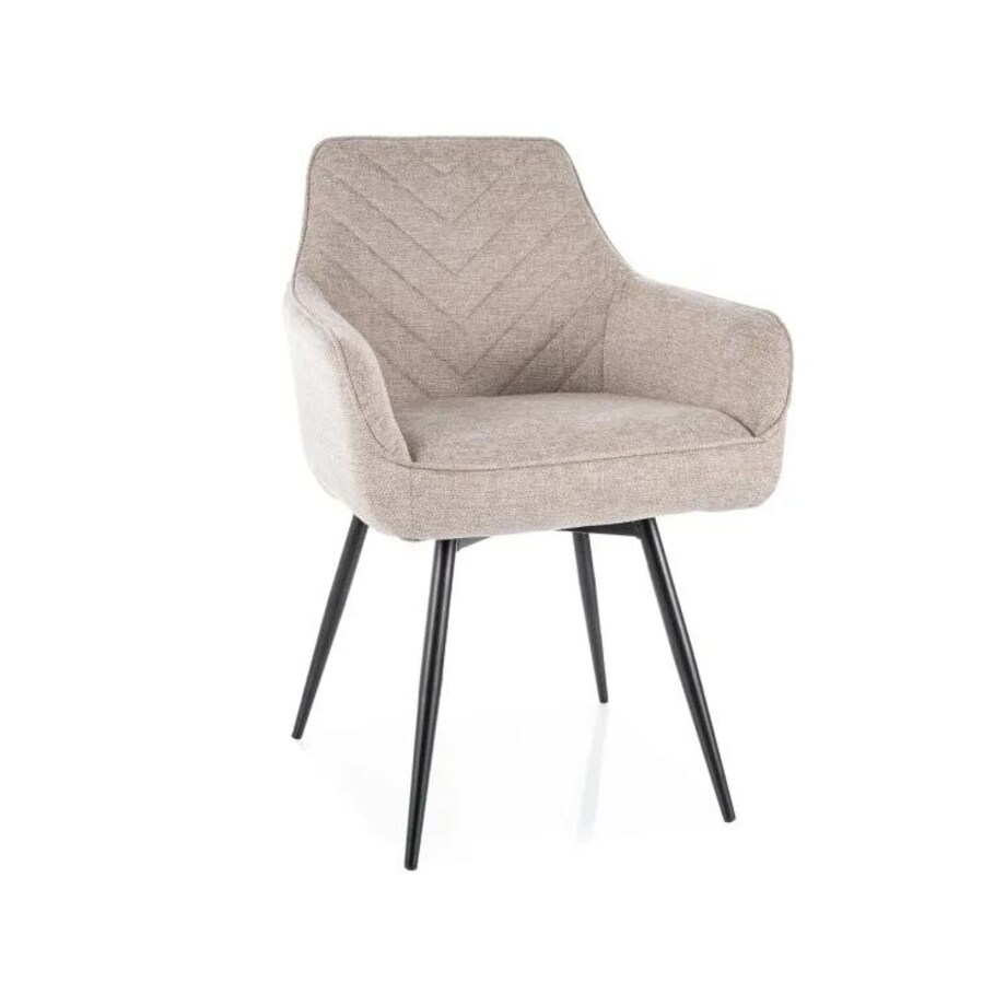 Krzesło tapicerowane SERVIO BREGO jasnobeżowe obracane