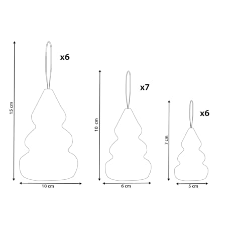 Zestaw 19 ozdób choinkowych ORKLA Papier Zielony