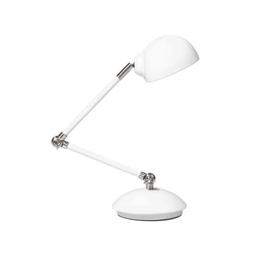 Lampa biurkowa regulowana metalowa biała HELMAND
