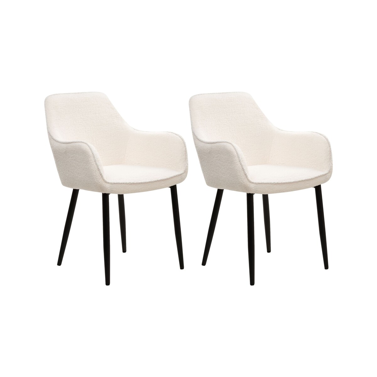 Zestaw 2 krzeseł do jadalni ALDEN Boucle Biały