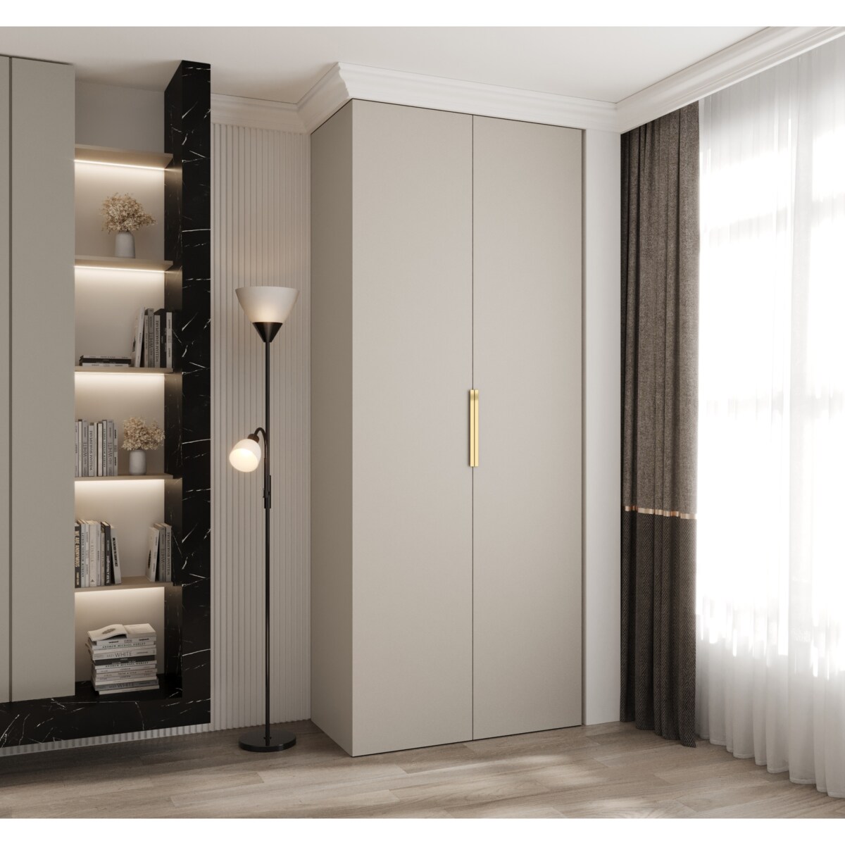 Szafa dwudrzwiowa Como 4 100 gł.40 kaszmir+złoty