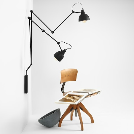 Czarny kinkiet pokojowy Aida 842D Aldex ruchoma lampa ścienna metalowa