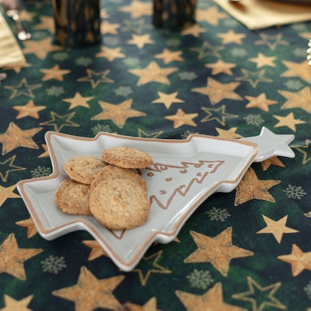 Patera Beige Christmas Tree classic boże narodzenie, święta, świąteczne, biały-beżowy, 26 x 35 x 2 cm