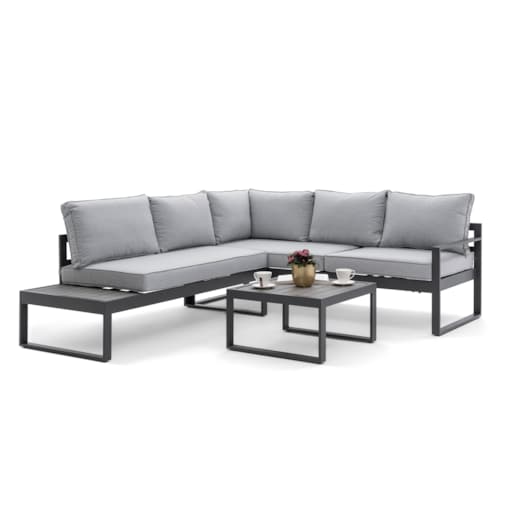 MEBLE OGRODOWE ALUMINIOWE NAROŻNIK NICEA SZARA LEWA