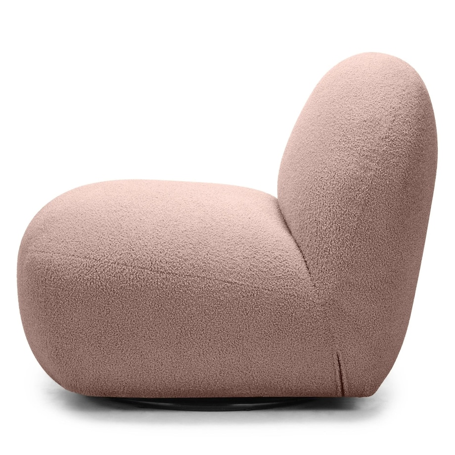 Fotel obrotowy 73x85x85 cm TENNO-3 bouclé różowy