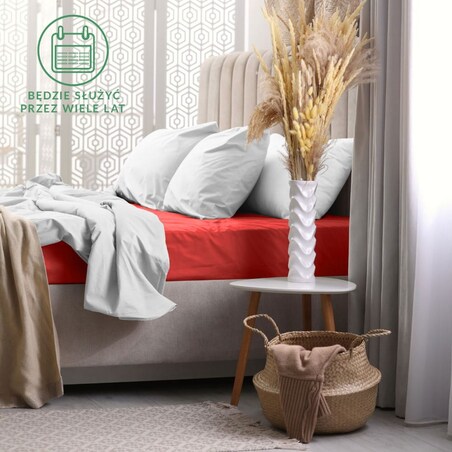 Prześcieradło frotte z gumką 120x200 kolor czerwony