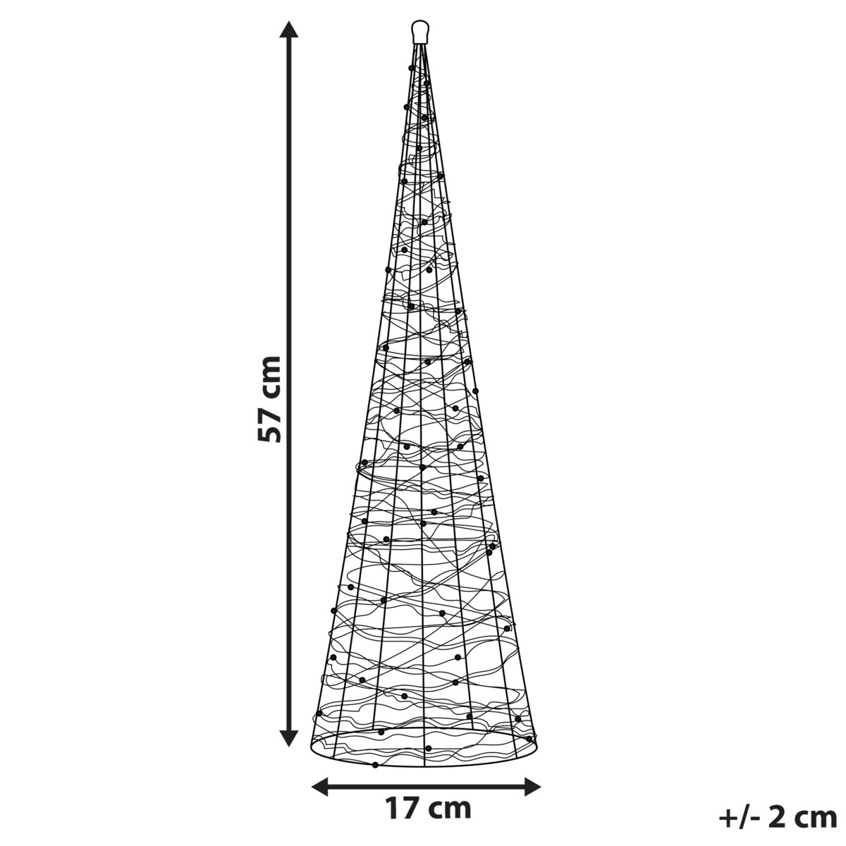 Dekoracja ogrodowa LED KOTALA Choinka 57 cm Srebrny