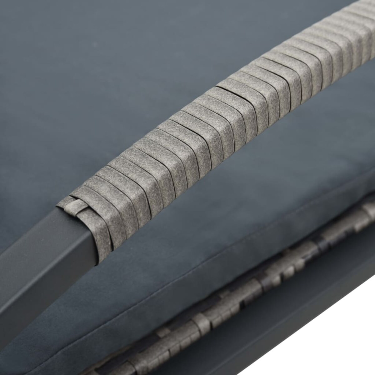 vidaXL Leżak ogrodowy z poduszką i kółkami, polirattan, antracytowy