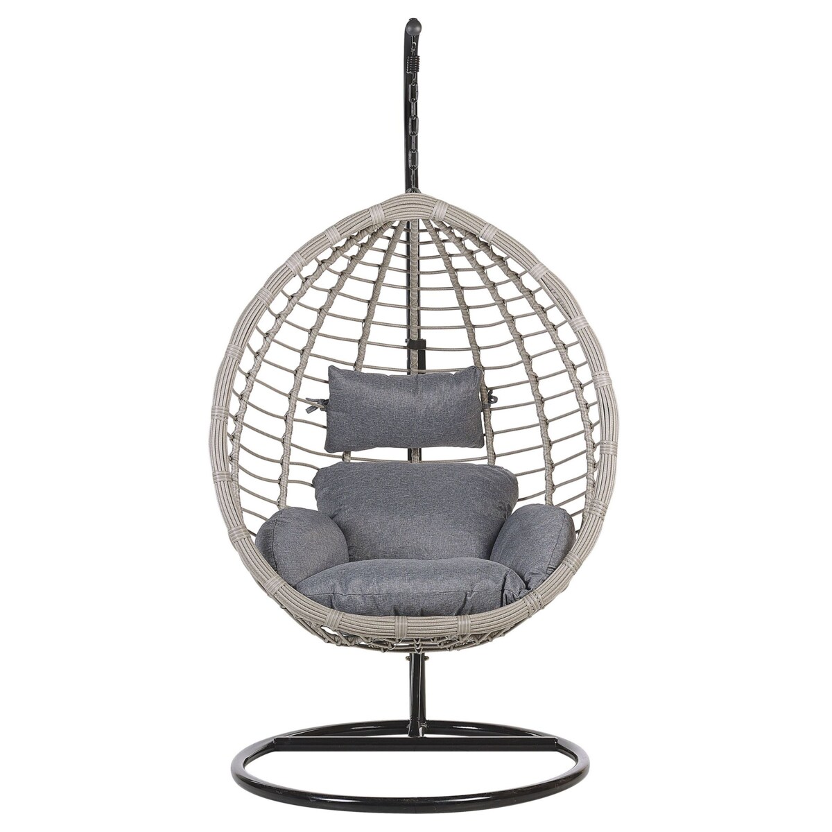 Fotel wiszący ze stojakiem TOLLO Technorattan Szary