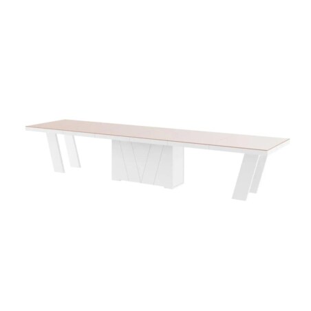 Stół rozkładany GRANDE 160(412)x100 cappuccino/biały połysk