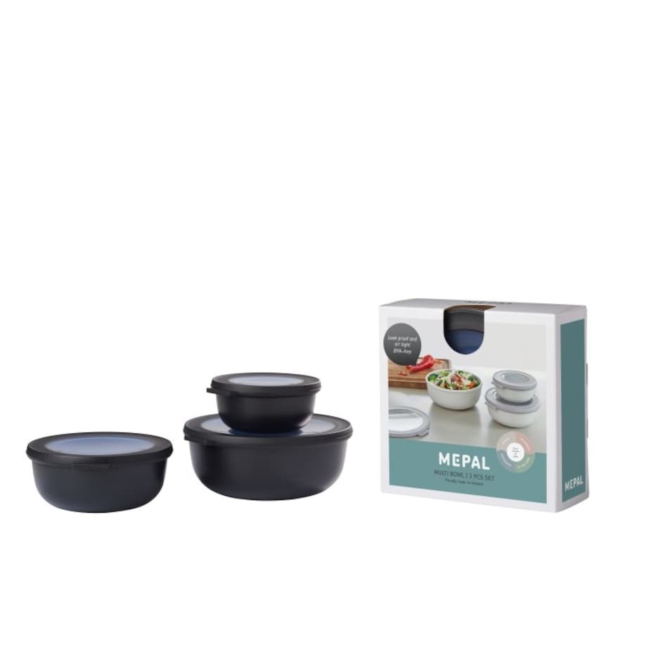 Zestaw 3 misek Cirqula okrągła 350 750 1250 Nordic Black 106230041100