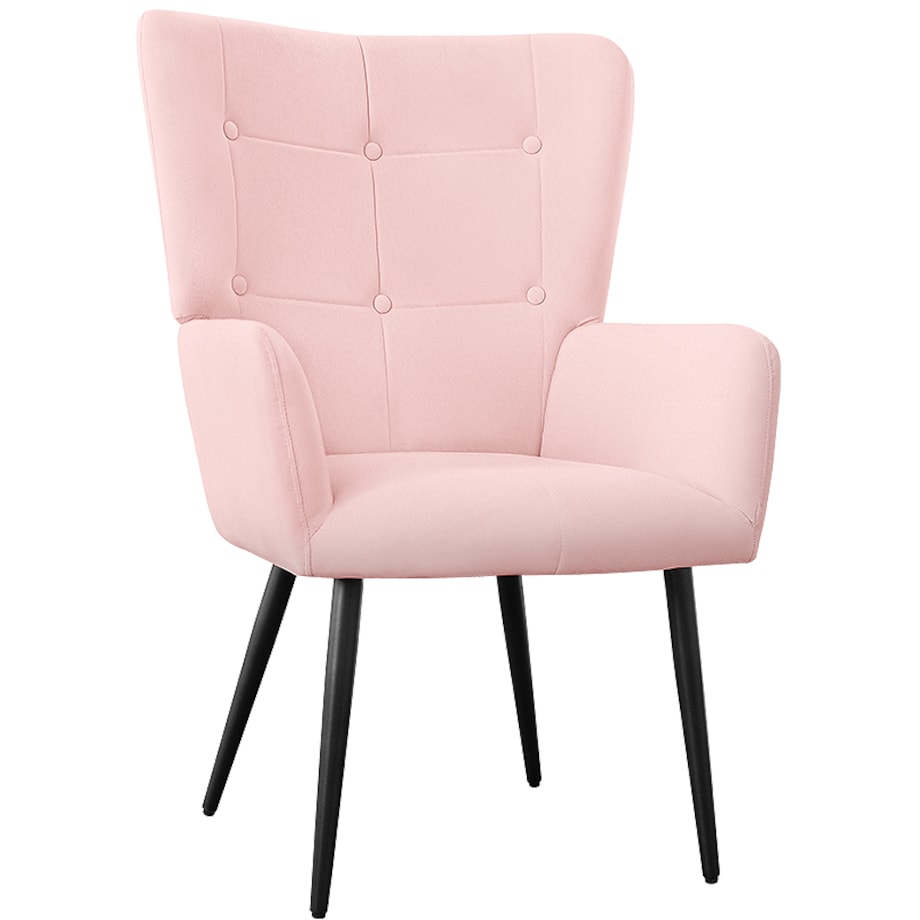 Fotel do salonu wypoczynkowy uszak różowy welurowy wygodny tapicerowany