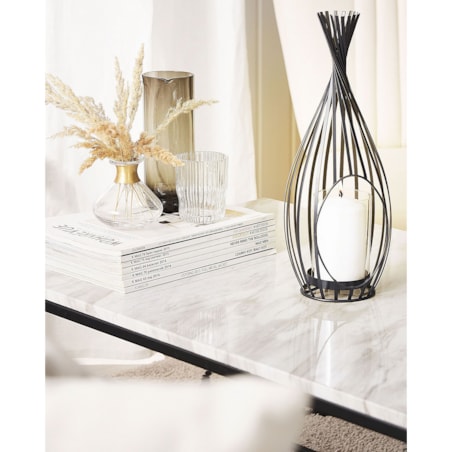 Lampion metalowy 38 cm czarny LOMBOK