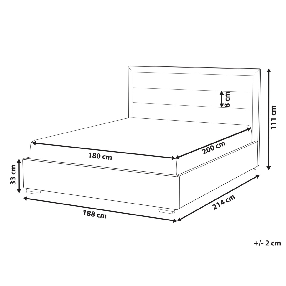 Łóżko ROUEN 180 x 200 cm Jasnobeżowy