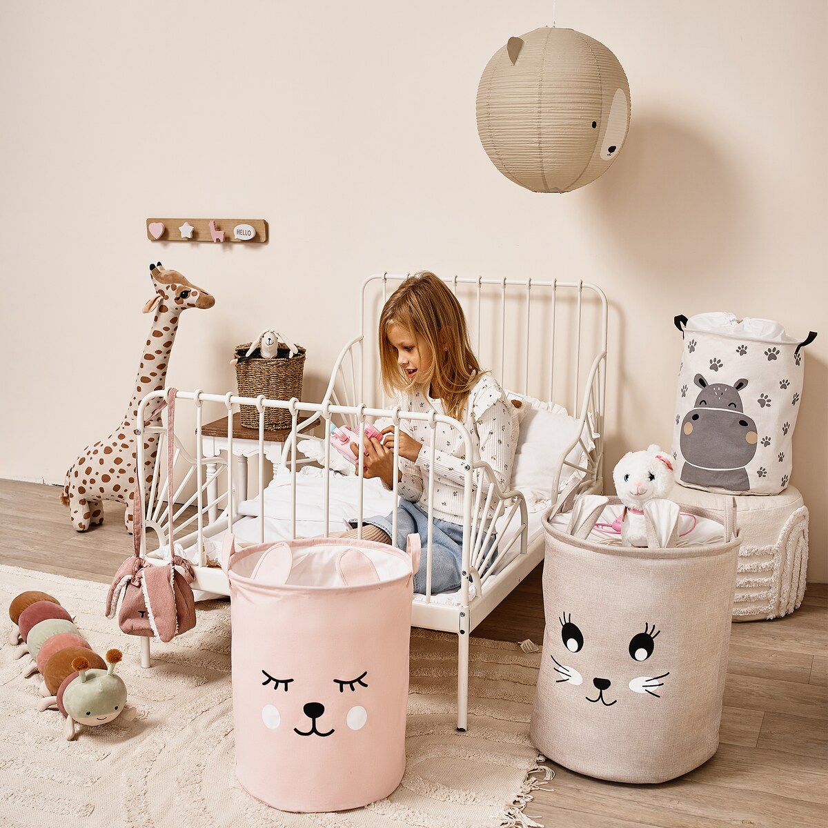 kosz na zabawki sipo, wersja premium, zamykany na ściągacz, królik, xxl