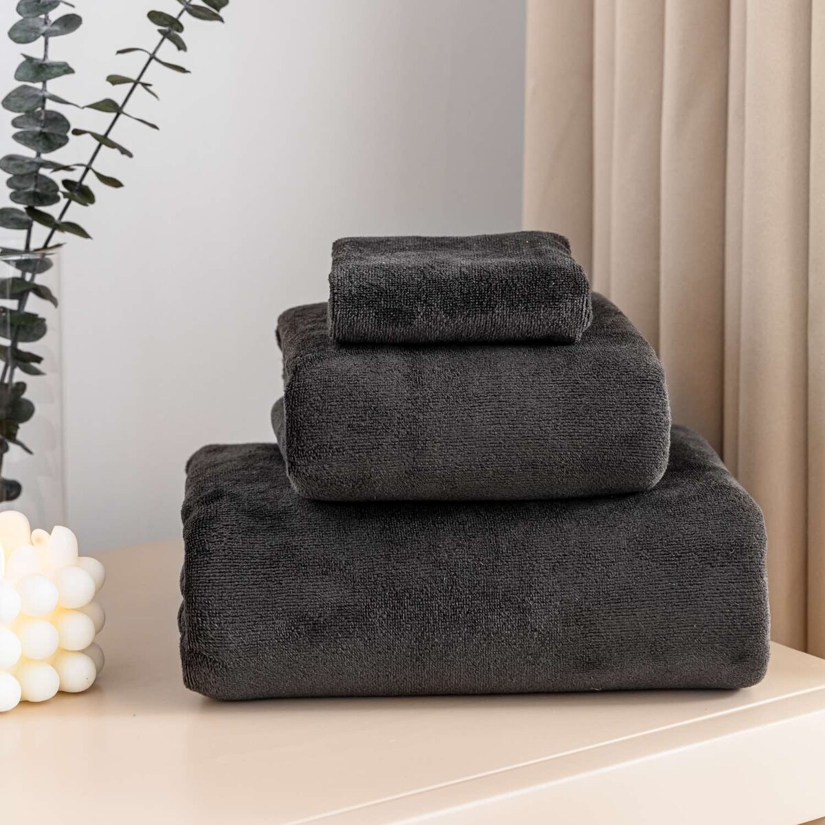 Szybkoschnący Ręcznik z mikrofibry 30 x 30 Czarny mini do Łazienki do Rąk