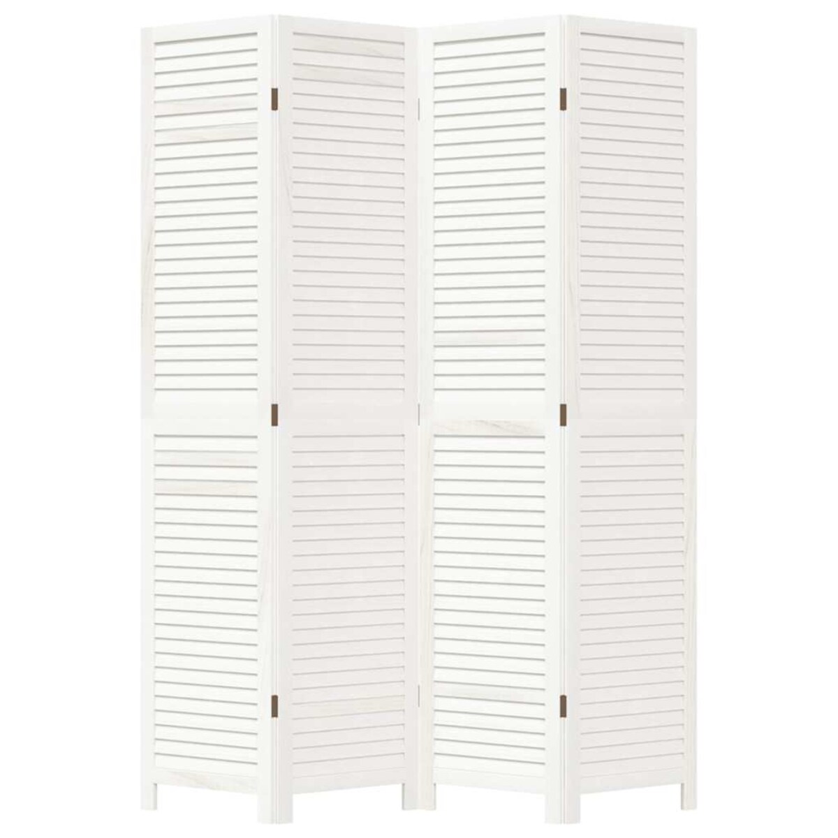 vidaXL Parawan pokojowy, 4-panelowy, biały, lite drewno paulowni