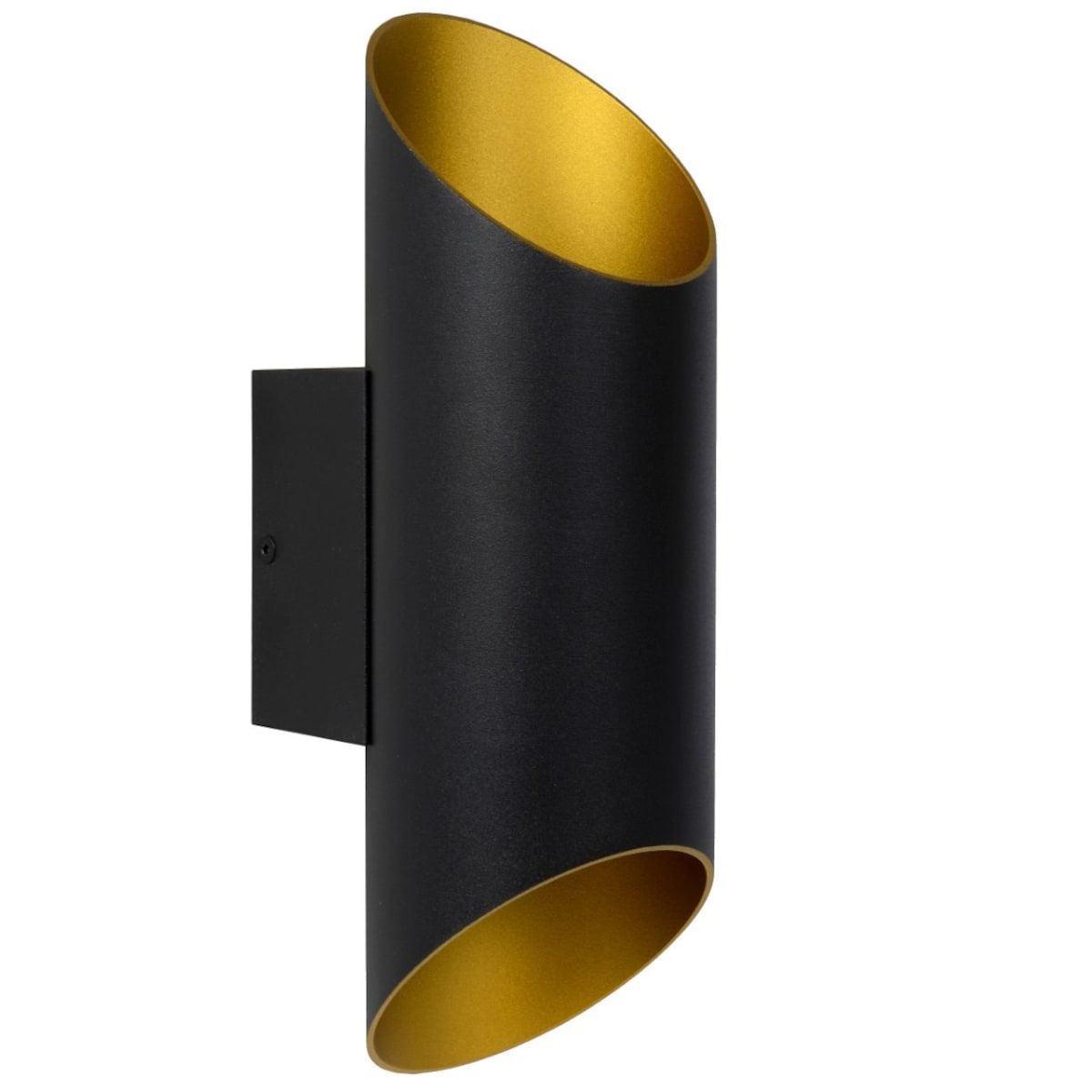 Kinkiet LAMPA ścienna QUIRIJN 09233/01/30 Lucide metalowa OPRAWA ścięta tuba czarna złota