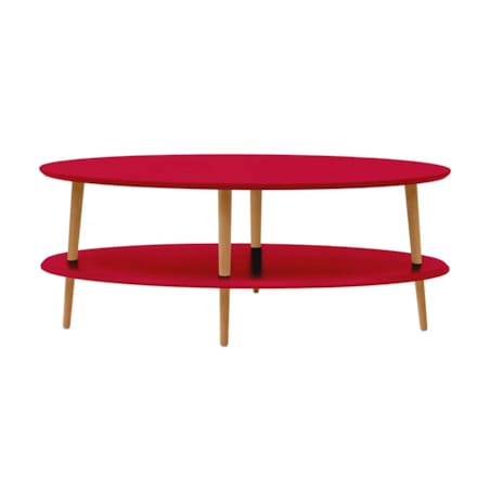 Ława owalna OVO LOW 110x70 czerwona