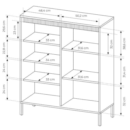 Komoda Wysoka 3D ENSO ryflowana, beżowa