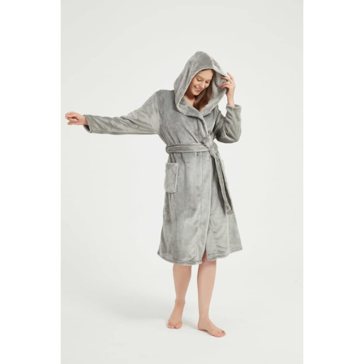 Szlafrok z Kapturem PAULO Szary L/XL