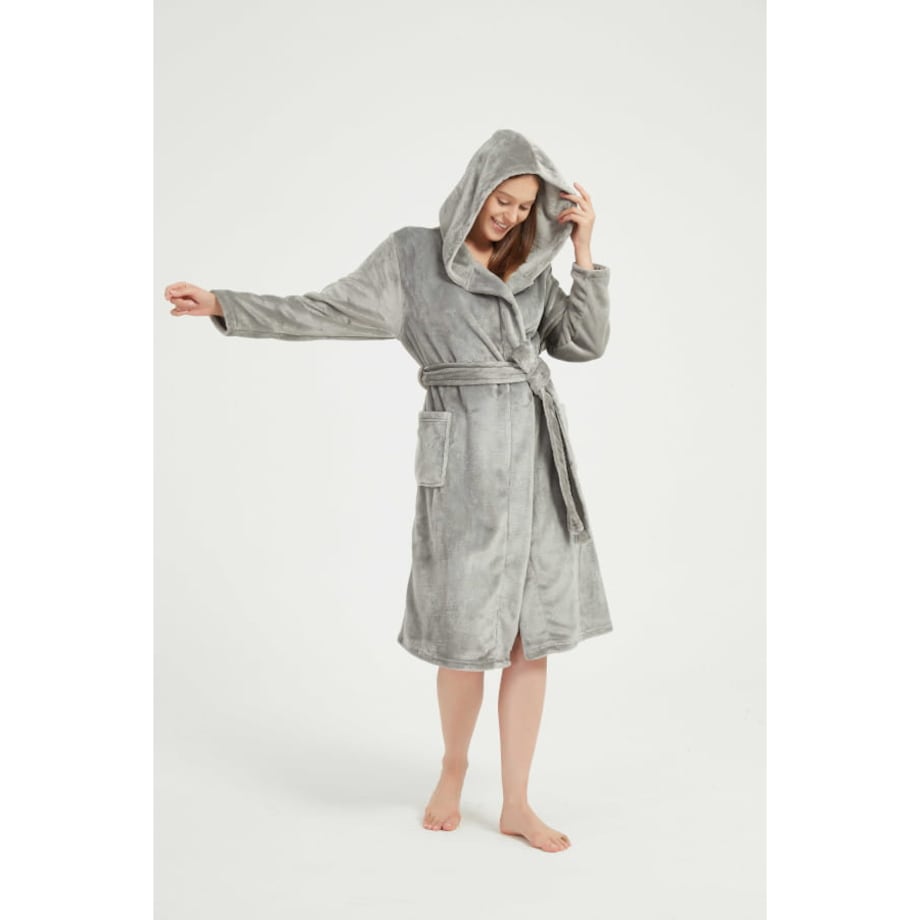 Szlafrok z Kapturem PAULO Szary L/XL