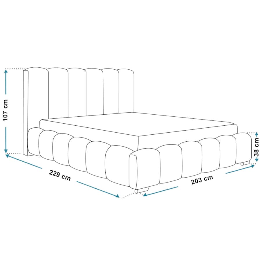 Łóżko sypialniane 180x200 BEN 18 tapicerowane, z pojemnikiem-czarne