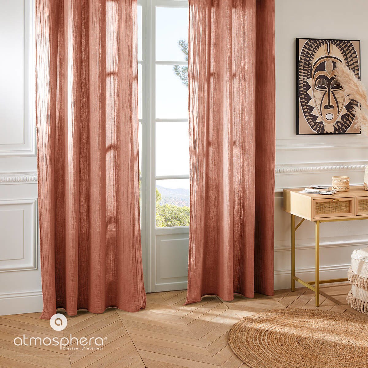 Muślinowa zasłona JAMANA, 130 x 260 cm