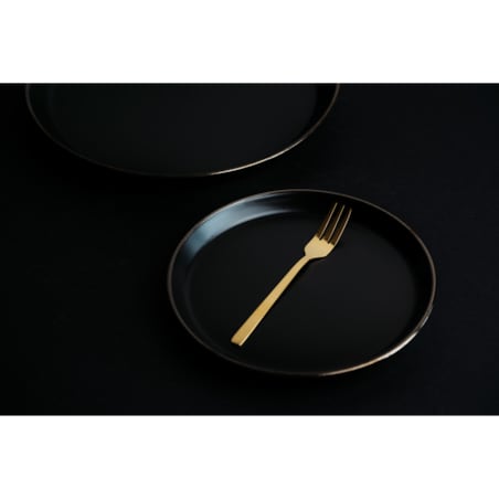 Komplet 6 widelczyków do ciasta Piano gold w pudełku 29514
