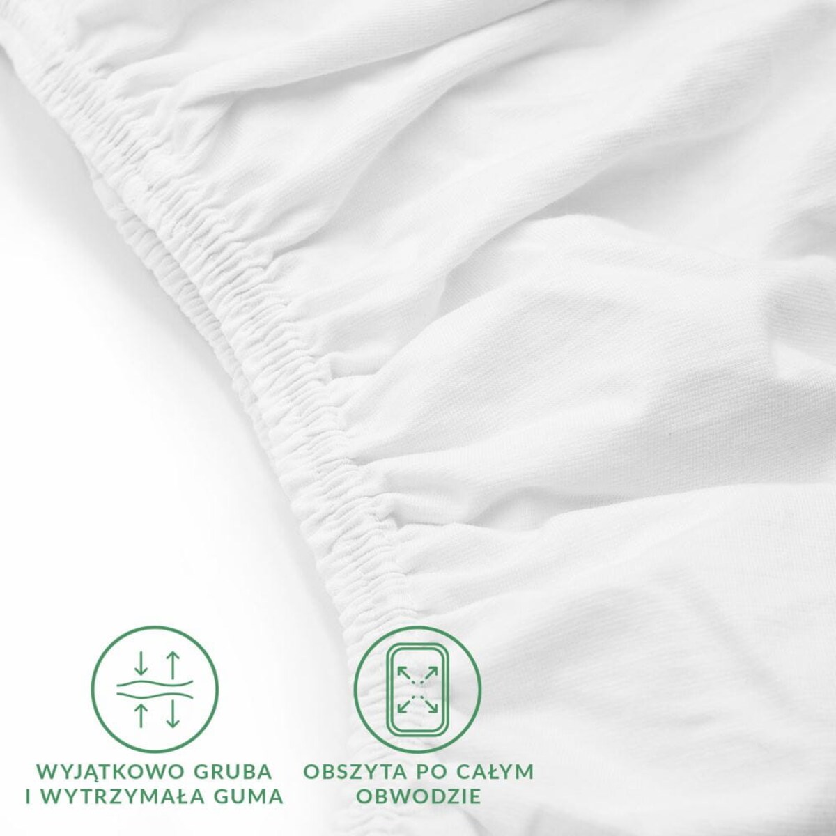 Prześcieradło z bawełny jersey z elastanem z gumką 90x200 kolor biały