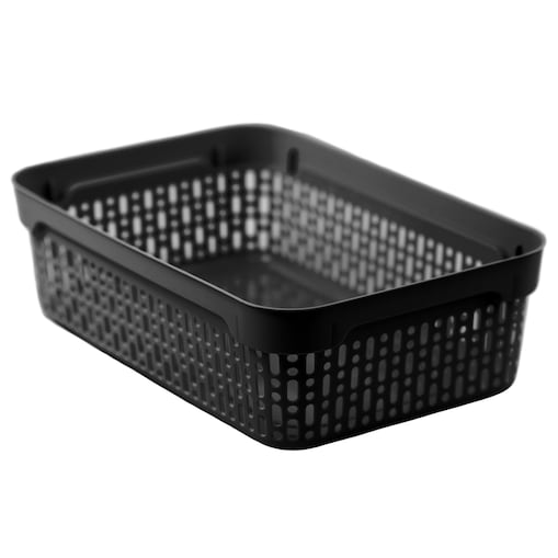 Koszyk Ażurowy Koszyczek XS Plastikowy Na Kosmetyki Do Łazienki Pudełko Pojemnik Do Szuflady Czarny
