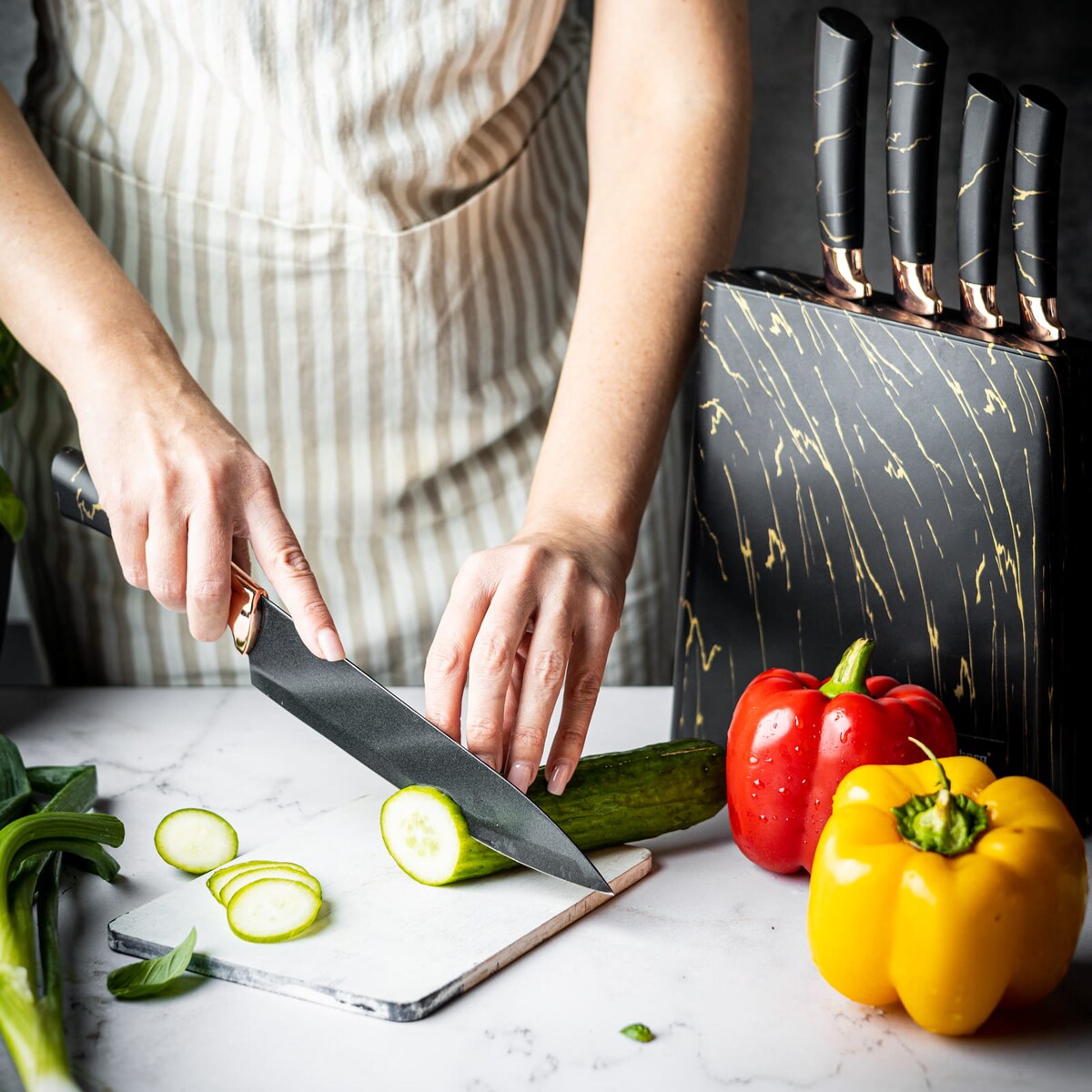 Zestaw noży kuchennych w bloku 5 elementów noże KLAUSBERG