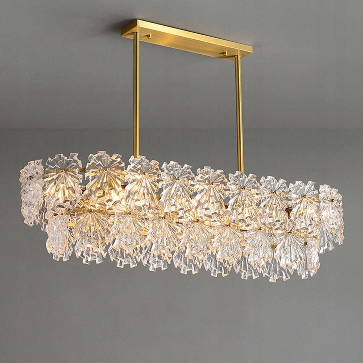 Lampa Sufitowa Wisząca Kryształowa 4Xe14 Złota