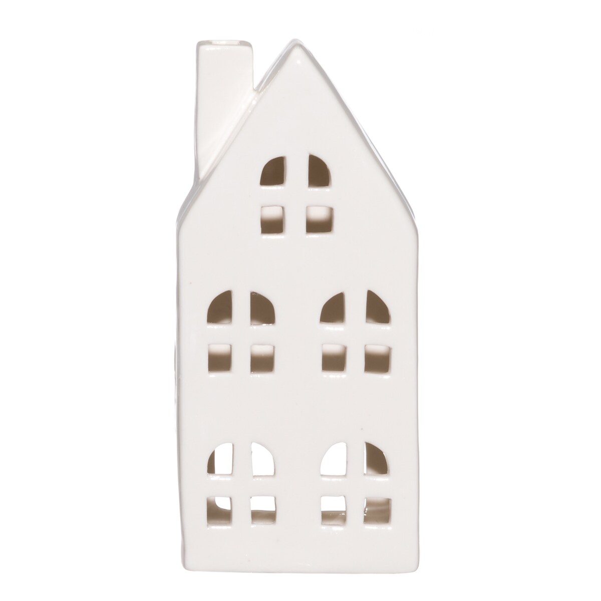 Ceramiczny lampion domek, wys. 17 cm