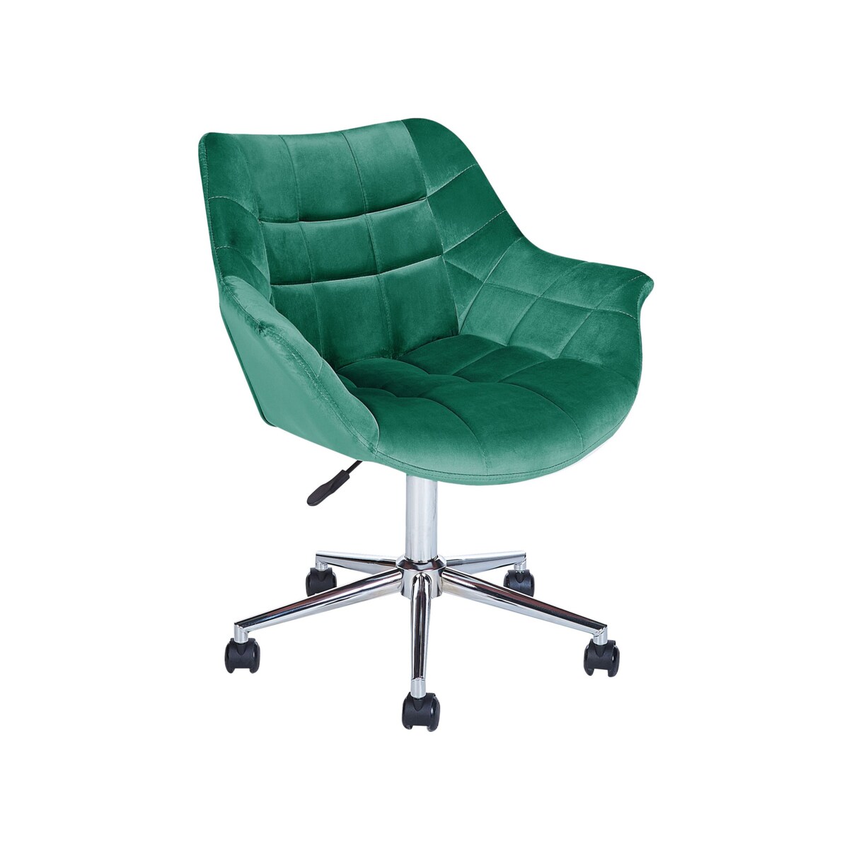 Krzesło biurowe regulowane welurowe zielone LABELLE