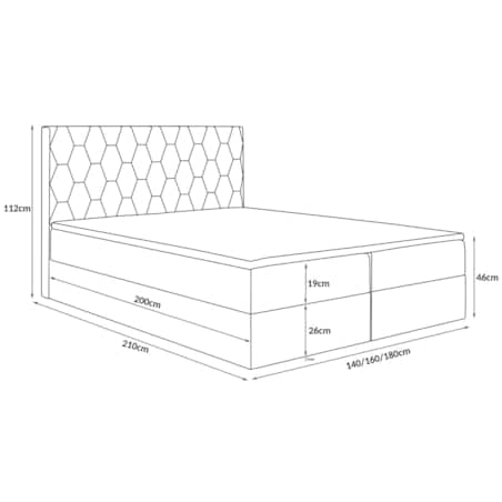 Łóżko kontynentalne G8 do sypialni 160x200 z pojemnikiem i materacem-beżowe