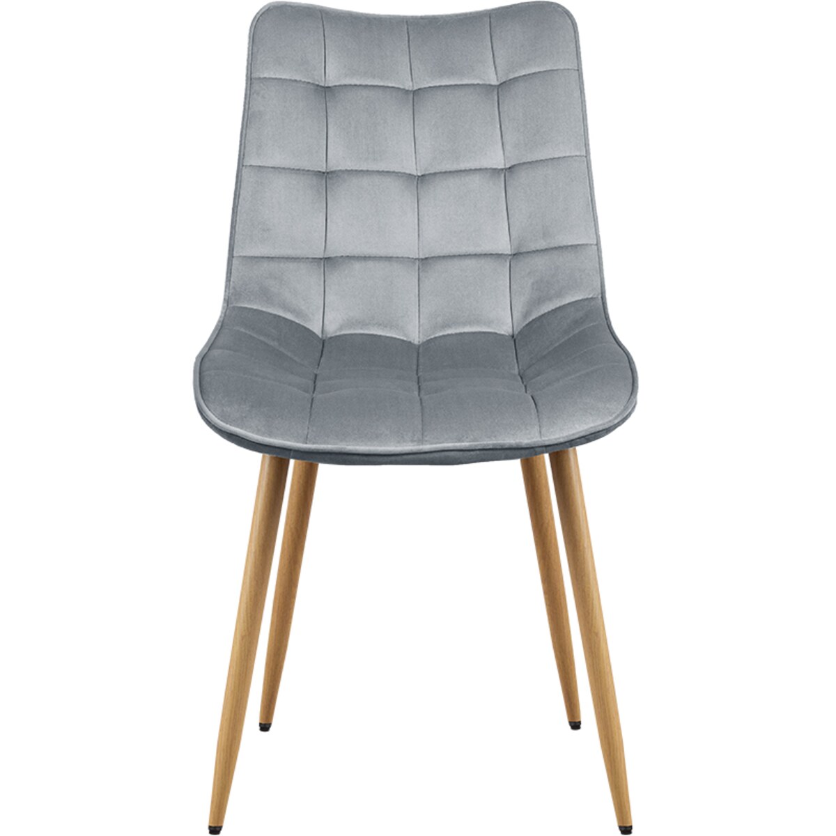 Krzesło tapicerowane do salonu jadalni pikowane welurowe szare