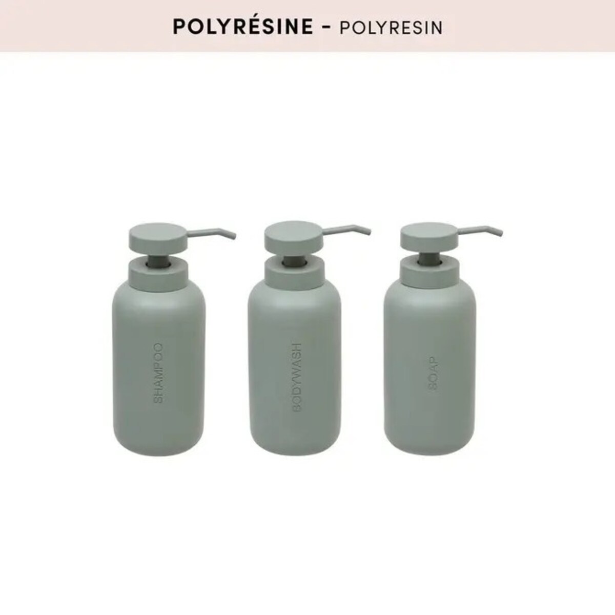 Dozownik na żel pod prysznic, poliresing, szaro-miętowy, 500 ml